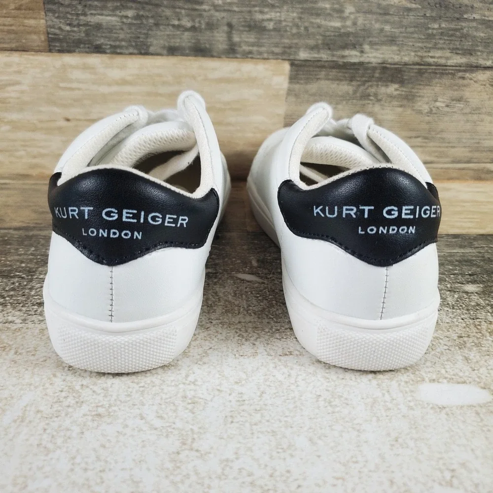 Kurt Geiger Mini Laney Toddler Shoes Sz 12 M White Leather Lace Up Sneakers